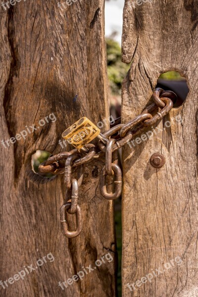 Chains Doors Old Doors Padlock Security