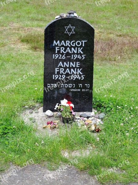 Bergen-belsen Memorial Tombstone Anne Frank Konzentrationslager