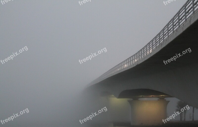 Bridge Fog Foggy Free Photos