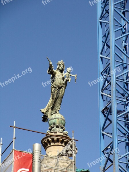 Madonna Statue Christ Under Construction Monument