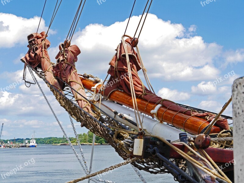 Tall Ship Rigging Bowsprit Reefed Klüver