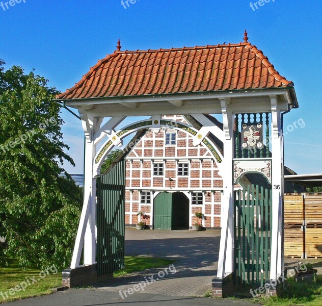 Driveway Old Country Elbmarsch Facade Inscription