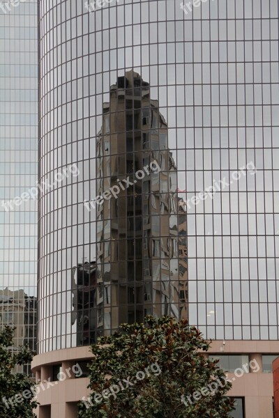 Reflection Los Angeles Downtown Architecture Urban