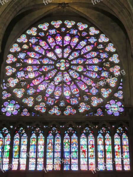 Paris Notre-dame Escutcheon Nors Blue Stained Glass