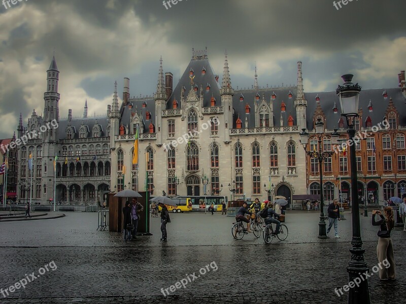 Bruges Belgium Rain Rainy Day