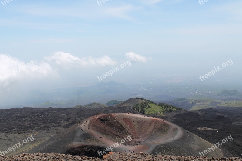 Etna Volcano Sicily Crater Free Photos