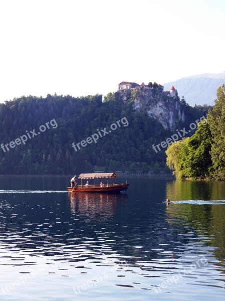 Lake Bled Slovenia Gondola Boat Karawanken