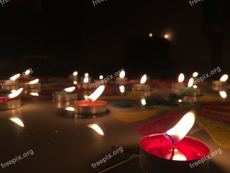 Flame Diwali Rangoli Joy Festive