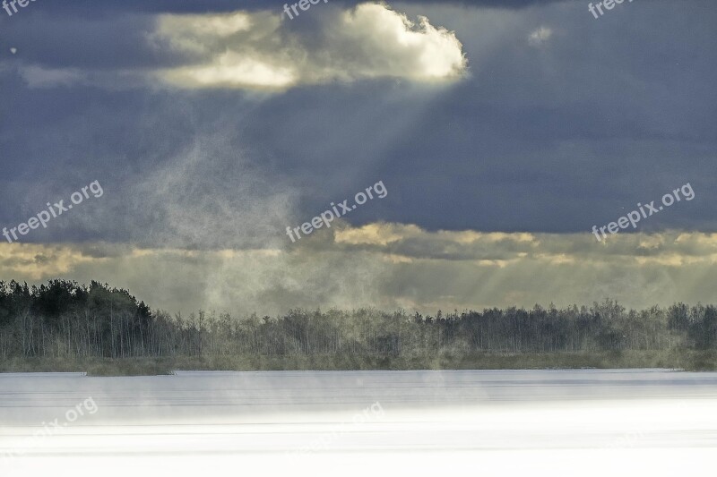 Winter River Journey Landscape Nature