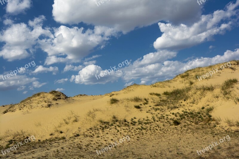 Desert Sand Sky Landscape Yellow Sand