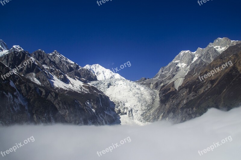 Sichuan Gonggar Snow Mountain Hailuogou Scenery