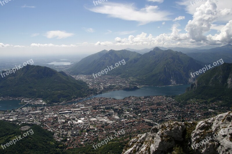 Italy Lecco Lake Como Mountains Free Photos