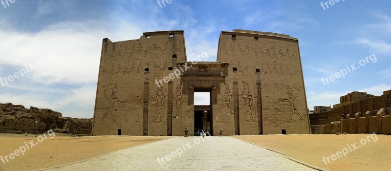 Egypt Edfu Temple Pylons Free Photos