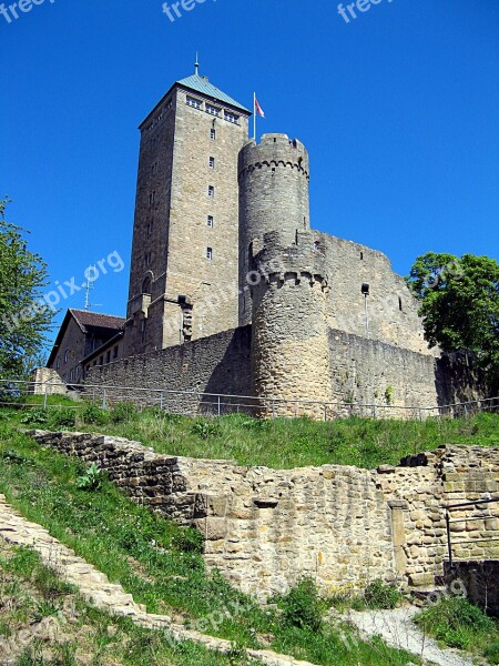 Burgruine Fortress Middle Ages Strong Castle Heppenheim