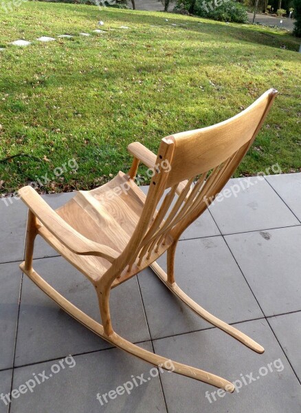 Rocking Chair Walnut Seat Free Photos