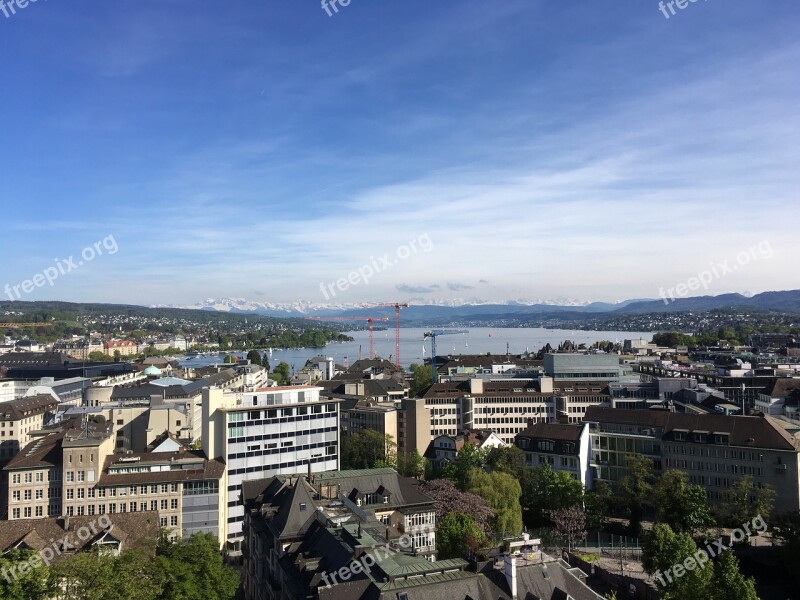 Zurich Lake Panoramic City Summer