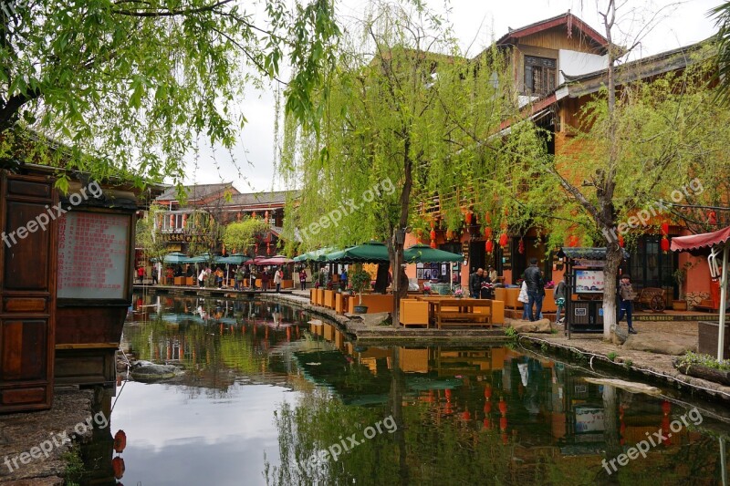 Beam River The Ancient Town Rain Free Photos