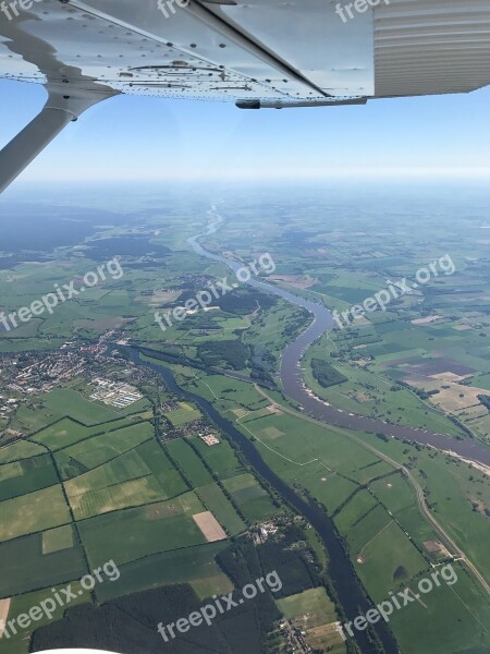 River Sky Wing Elbe Forest