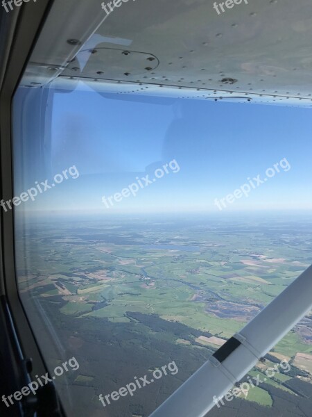 Aircraft Window Outlook Sky Blue Green