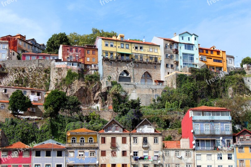 Houses Colorful Facade Stone Rock