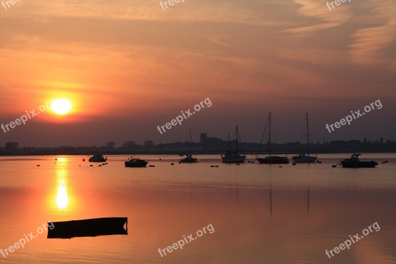 Christchurch Dorset Sunset Harbour Boats