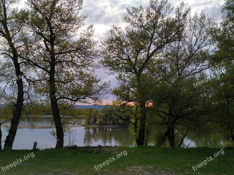 Hungary In Zebegény Sunset Danube Landscape