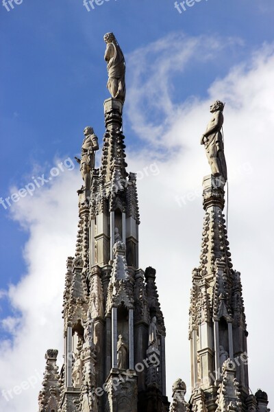 Pinnacle Cathedral Milan Sculptures Gothic