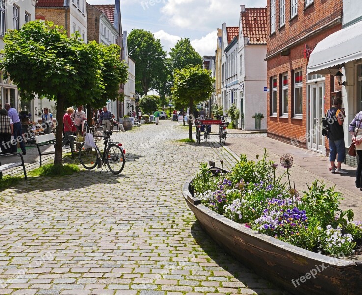 Friedrichstadt Dutch Settlement Gabled Houses Pedestrian Zone Flower Boat