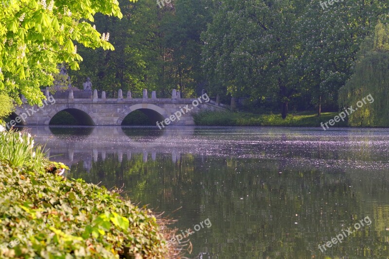 Bridge Park Stone Water Pond