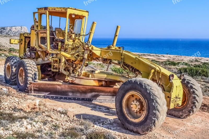 Grader Heavy Machine Vehicle Yellow Machinery