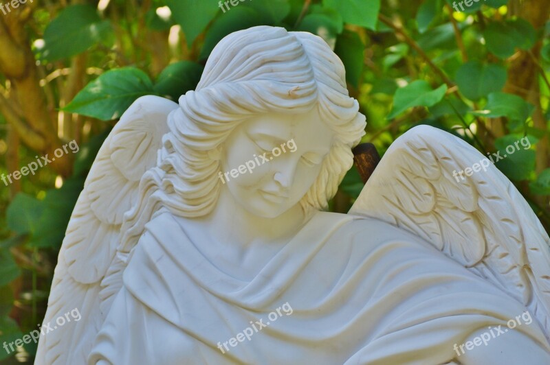 Angel Stone Sculpture Figure Deco