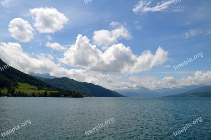 Attersee Salzkammergut Lake Alpine Clouds