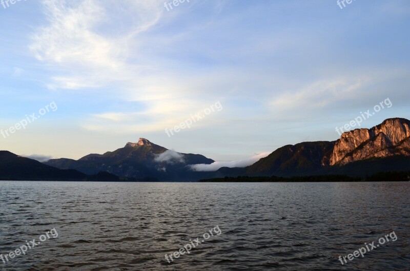 Mondsee Salzkammergut Lake Alpine Clouds