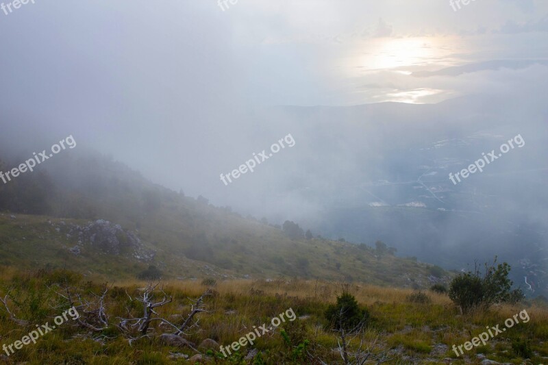 Sunset Fog Nature Landscape Sun