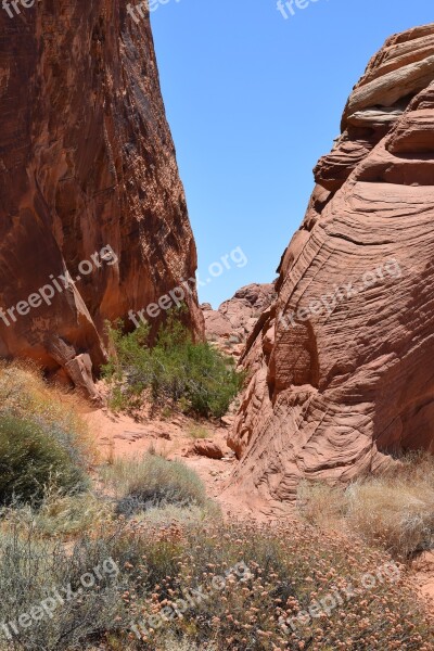 Canyon The Valley Of Fire Nevada Desert Sandstone