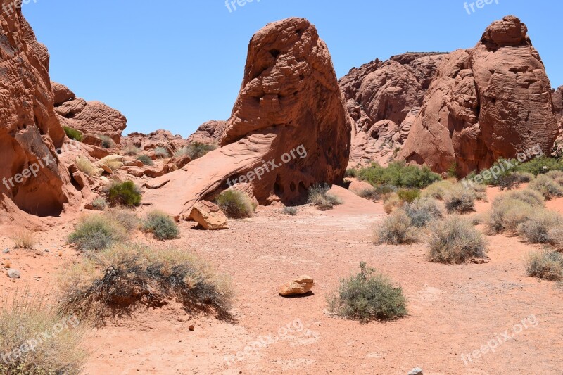 Desert Landscape The Valley Of Fire Nevada Sandstone