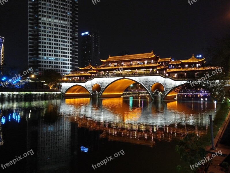 Chengdu Anshun Covered Bridge Nine Eye Bridge Free Photos