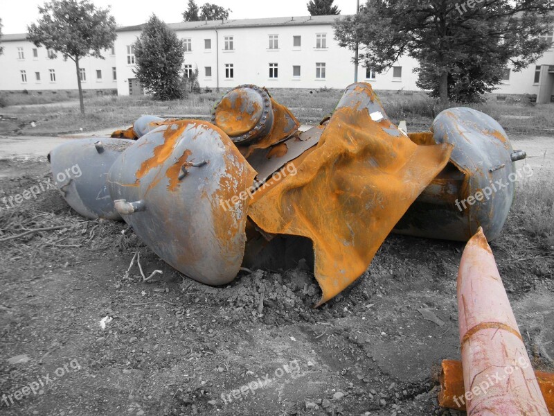 Tank Demolition Rust Metal Broken