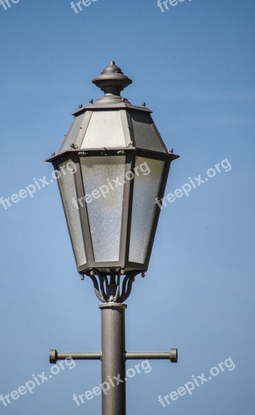 Street Lamp Sky Blue Close Up Lamp