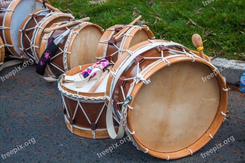 Music Drums Brown Wood Rope