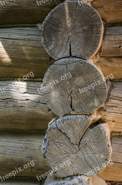 Blockhouse Balance Beam Old Wooden House Cottage