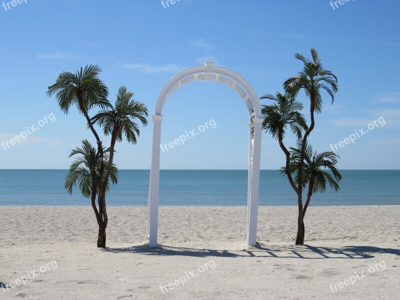 Wedding Beach Wedding Marry Marriage Ceremony Wedding Day