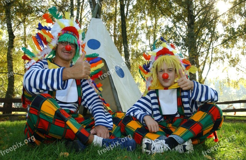 Clowns Indians Indian Tent Funny Indian Village