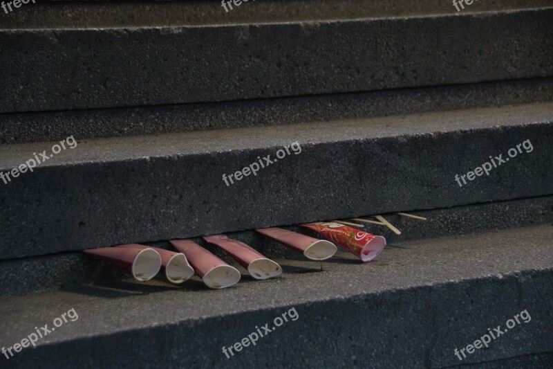 Popsicle Ice Cream Melting Outdoor Stairs