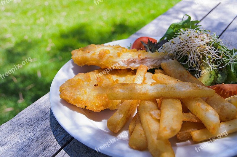 Fish Chips Food Dinner Fried