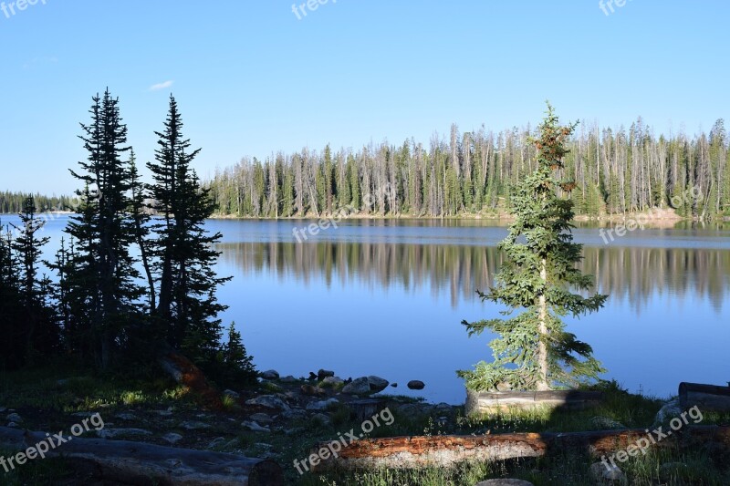 Mirror Lake Mountain Scene Morning Landscape Wilderness