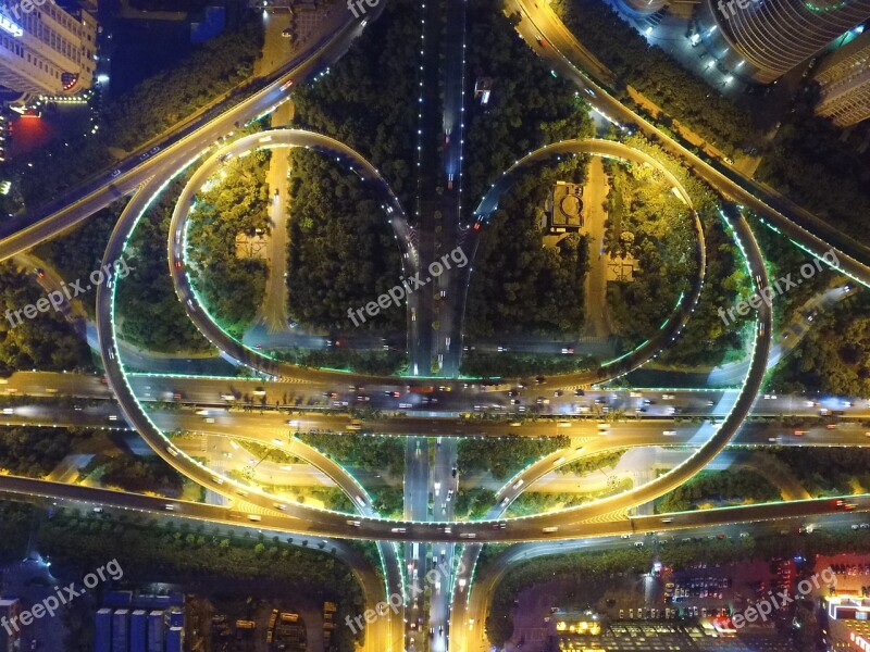 Xi'an Xian Dji Weiyang Road Interchange Aerial