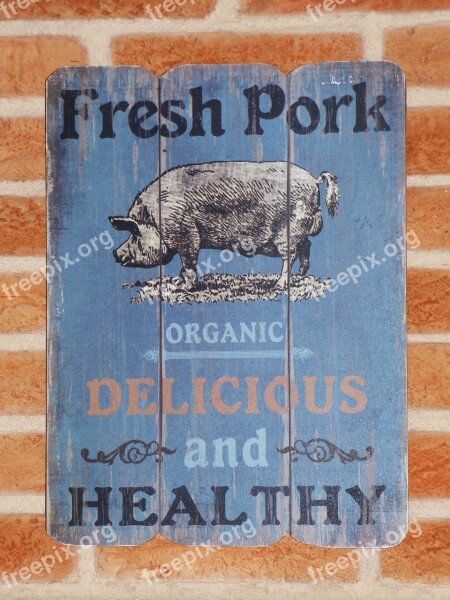 Poster Pork Meat Vintage Propaganda Typography