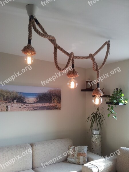 Rope Lamp Chandelier Design Retro