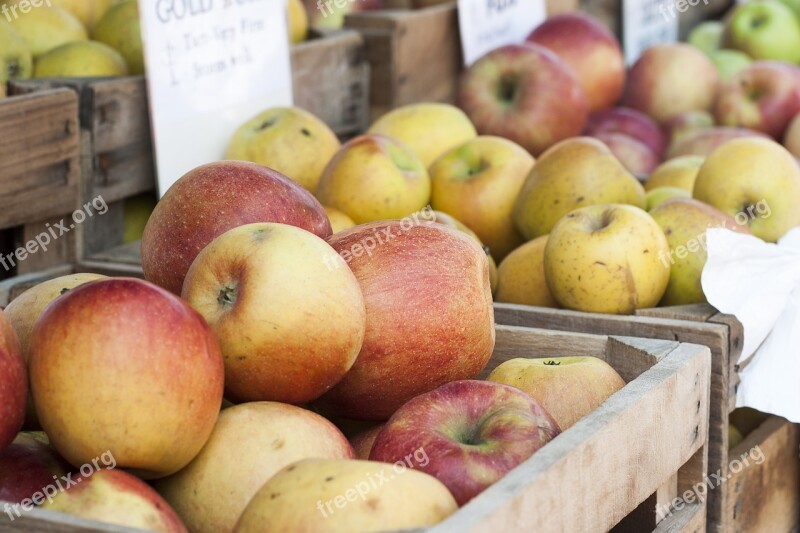 Apples Market Organic Fresh Healthy